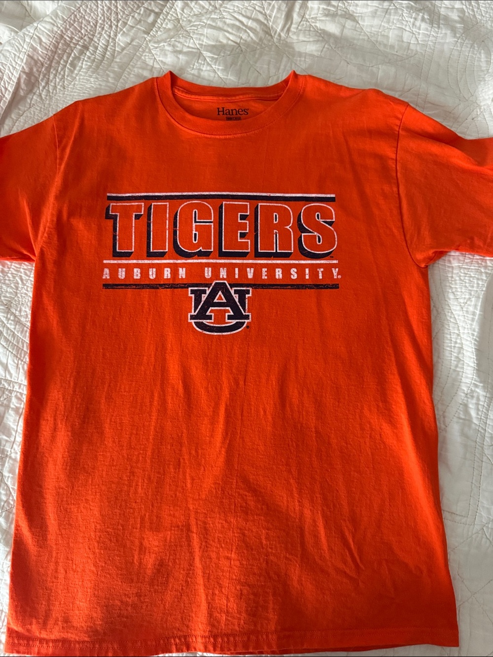 Hanes Orange Auburn Tigers Logo Tee